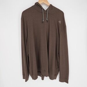 Rhoback Hoodie Mens 3XL Brown Pullover Lightweight Tagless Hooded Stretch